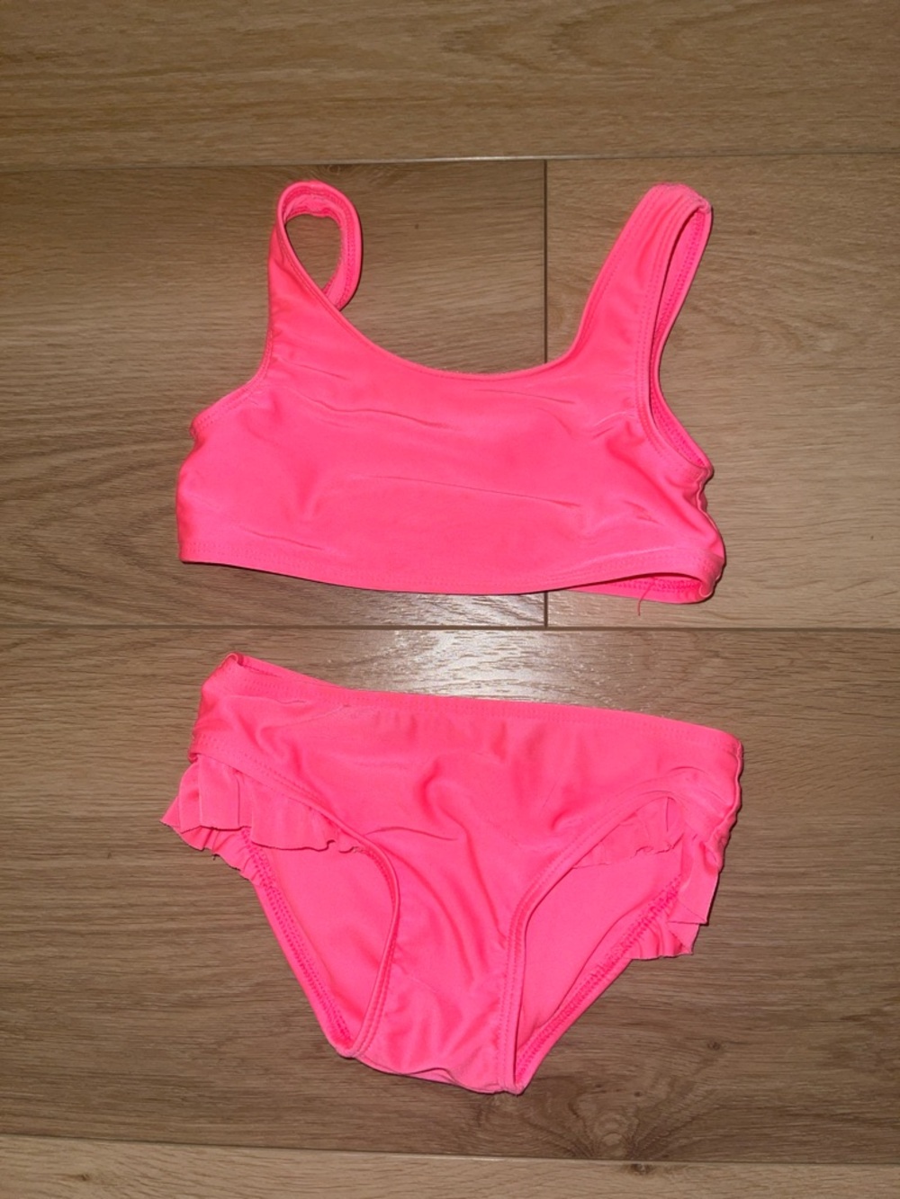 Kids Neon Pink Two-Piece Swim Set